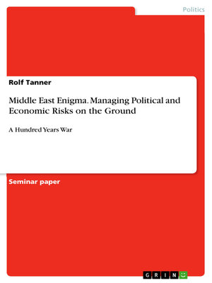 cover image of Middle East Enigma. Managing Political and Economic Risks on the Ground